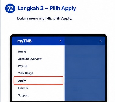 Pilih Apply dalam menu myTNB