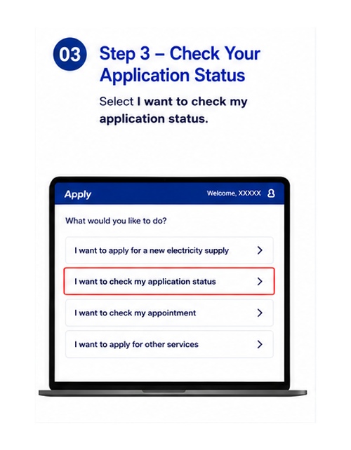 Check your application status in myTNB