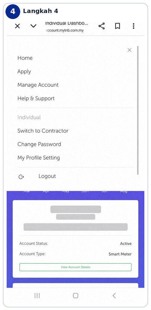 Pilih Apply dalam menu portal myTNB