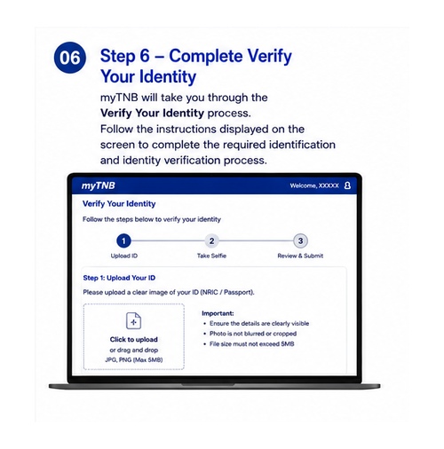 Complete identity verification in myTNB