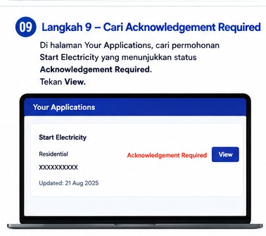 Status Acknowledgement Required dalam myTNB