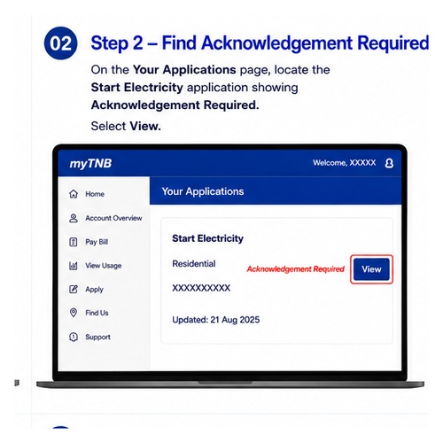 Acknowledgement Required status in myTNB
