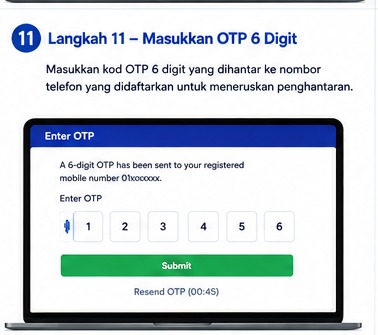 Masukkan OTP 6 digit untuk acknowledge permohonan myTNB