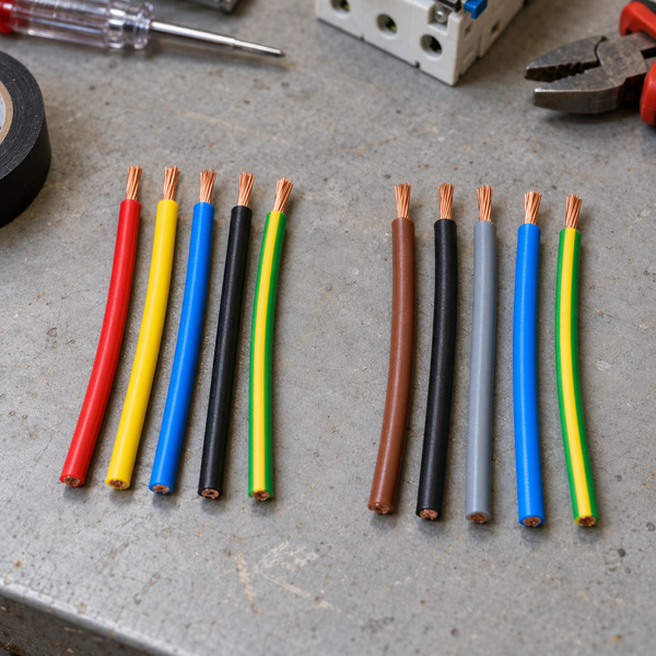 Comparison of old and new electrical cable colour codes in Malaysia