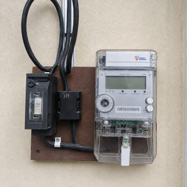 Faulty TNB electricity meter with a blank display