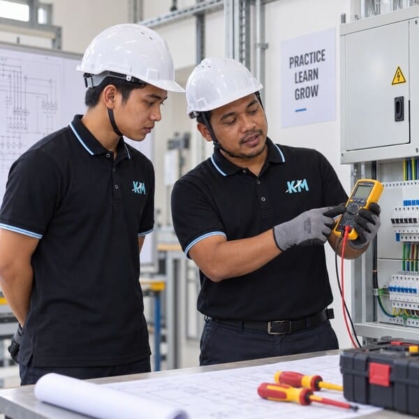 Pendedahan kerja elektrik untuk pelajar latihan industri
