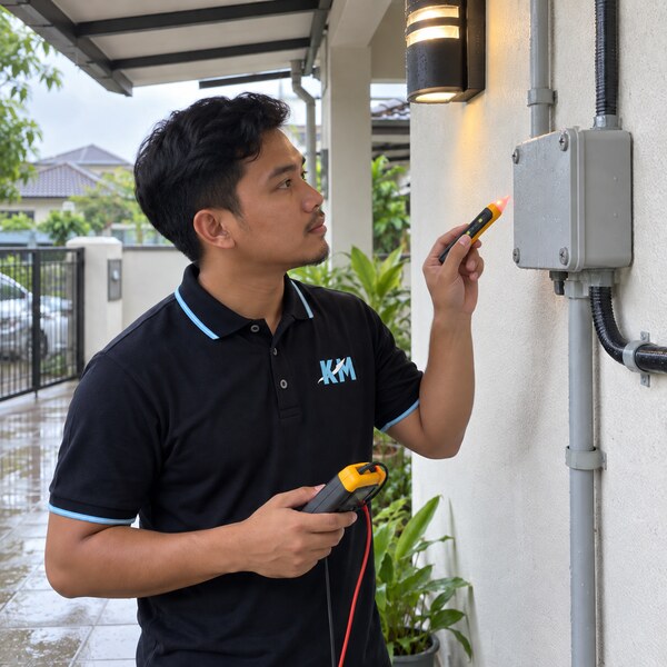 Pemeriksaan wiring luar rumah selepas hujan