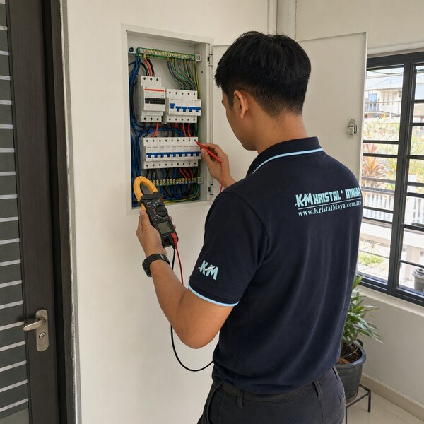 Pemeriksaan DB box dan wiring dalaman selepas meter elektrik