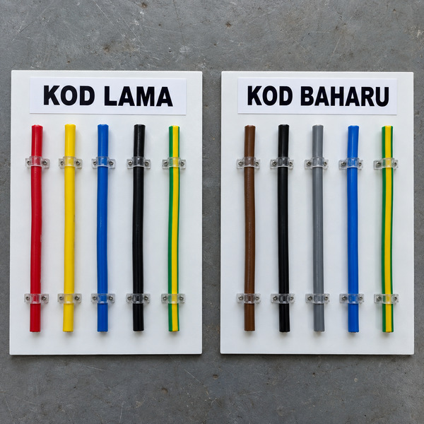 Kod warna lama dan baharu pada pendawaian satu fasa dan tiga fasa