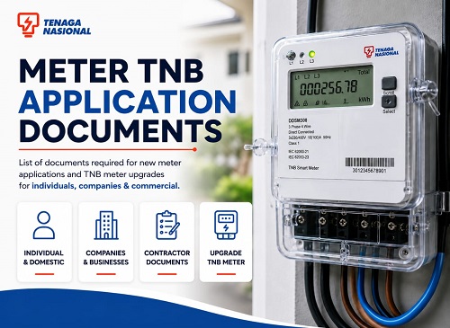 TNB meter application documents for individuals companies and commercial premises
